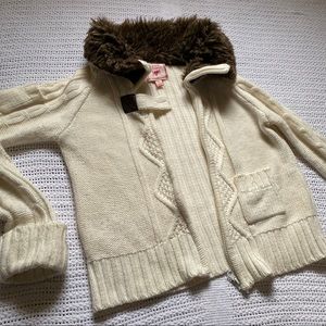 White Cable Knit Sweater